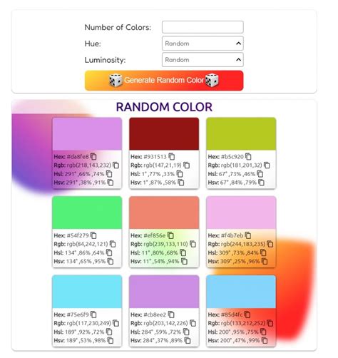 random color picker generator.